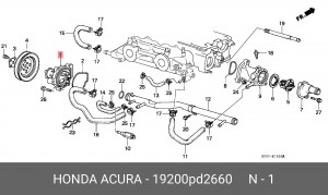 Водяной насос 19200PD2660 HONDA