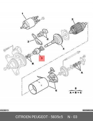Привод с механизмом свободного хода, стартер 5835 C5 CITROEN PEUGEOT