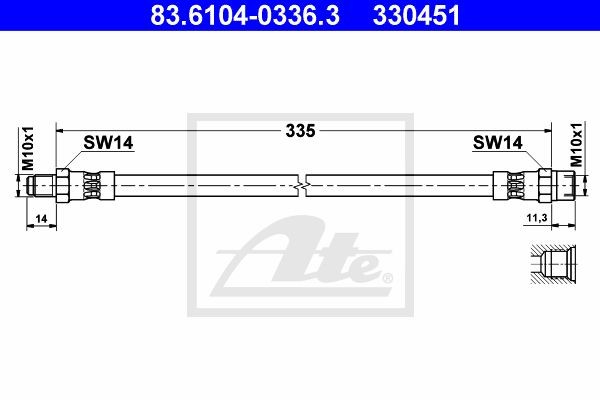 Тормозной шланг 83.6104-0336.3 ATE