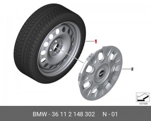 Колесо в сборе 36 11 2 148 302 BMW