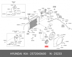 Сцепление, вентилятор радиатора 2572043600 HYUNDAI KIA