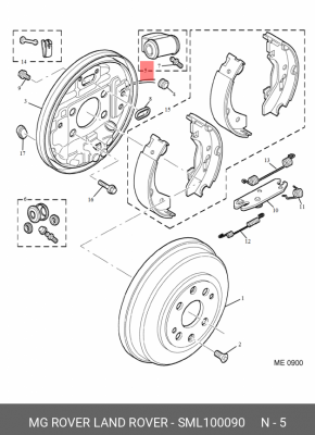 Колесный тормозной цилиндр SML100090 MG ROVER LAND ROVER