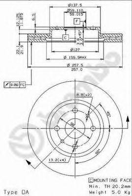 Тормозной диск 09.9630.10 BREMBO