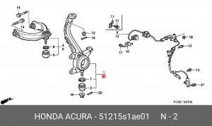 Кулак поворотный (комплект) 51215S1AE01 HONDA