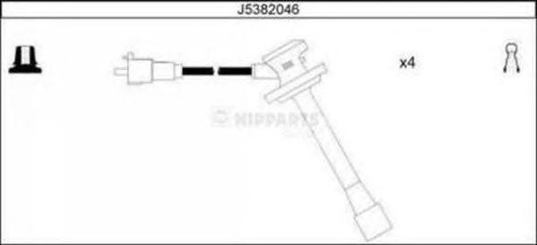 Ккомплект проводов зажигания J5382046 H B JAKOPARTS NIPPARTS