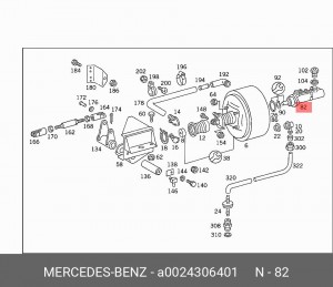Цилиндр тормозной главный A 002 430 64 01 MERCEDES BENZ