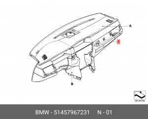 Облицовка панели приборов 51 45 7 967 231 BMW
