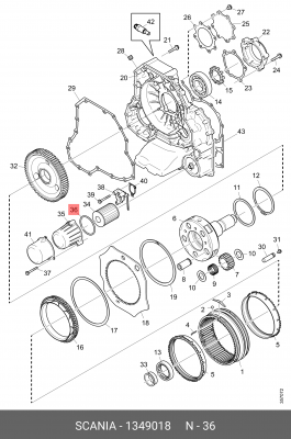 Уплотняющее кольцо 1349018 SCANIA