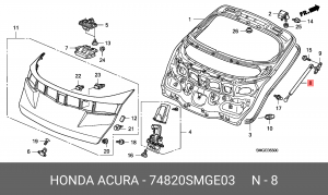 Амортизатор крышки багажника 74820SMGE03 HONDA