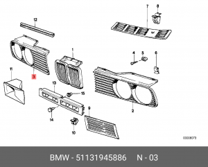 Решетка радиатора 51 13 1 945 886 BMW