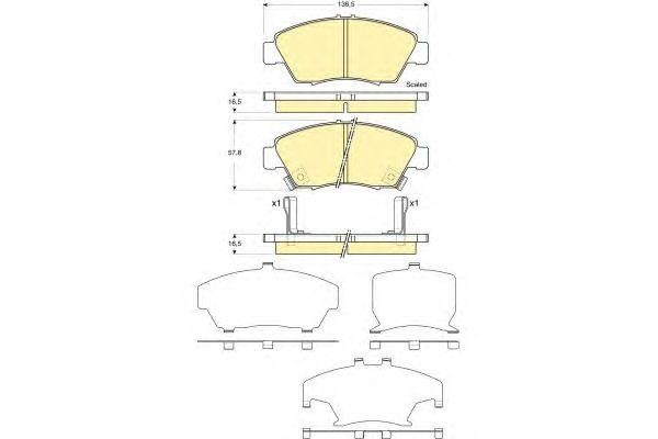 Комплект тормозных колодок, диско 6133759 GIRLING
