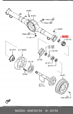 Комплект подшипника ступицы колеса S46F26154 MAZDA
