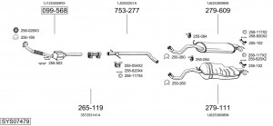 Средний глушитель выхлопных газов 287247 BOSAL