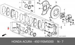 Тормозной суппорт 45019SM5000 HONDA