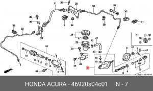 Главный цилиндр, система сцепления 46920S04C01 HONDA