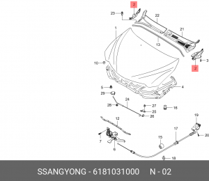 Петля - шарнир открывания капота 6181031000 SSANG YONG