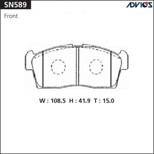 Колодки тормозные дисковые SN589 ADVICS