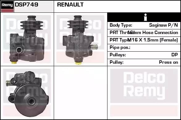 Гидравлический насос, рулевое управление DSP749 DELCO REMY