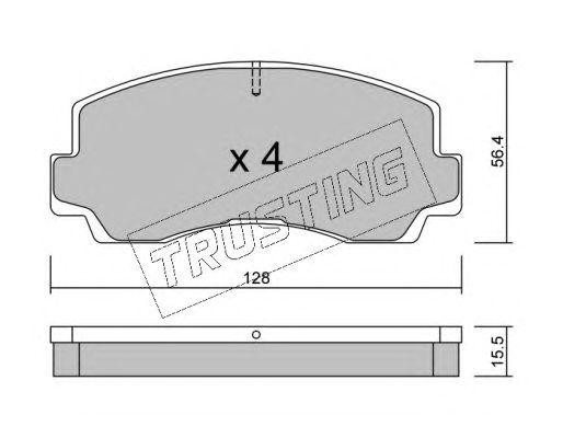 Комплект тормозных колодок, диско 2520 TRUSTING