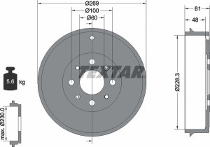 Тормозной барабан 94027200 TEXTAR