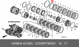 Диск фрикционный АКПП 22559P7W003 HONDA