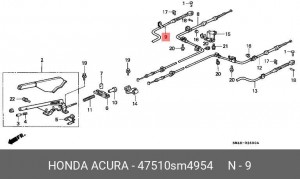 Трос, стояночная тормозная система 47510SM4954 HONDA