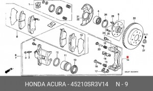 Тормозной суппорт 45210SR3V14 HONDA