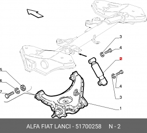 Амортизатор подвески 51700258 ALFA FIAT LANCIA