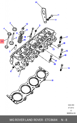 Выпускной клапан ETC8684 LAND ROVER