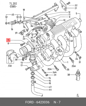 Патрубок дроссельной заслонки 6 423 036 FORD