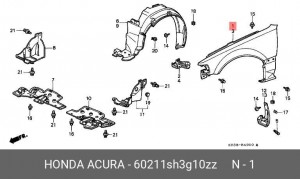 Крыло 60211SH3G10ZZ HONDA