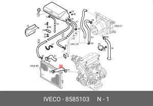 Шланг радиатора 8585103 IVECO