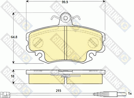 Комплект тормозных колодок, диско 6114651 GIRLING