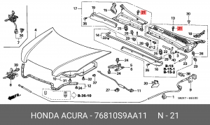 Форсунка стеклоомывателя 76810S9AA11 HONDA