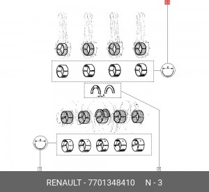Вкладыши шатунные 7701348410 RENAULT