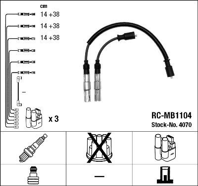 Ккомплект проводов зажигания 4070 NGK NTK