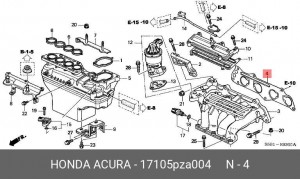 Прокладка, выпускной коллектор 17105PZA004 HONDA
