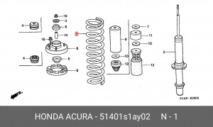 Пружина ходовой части 51401S1AY02 HONDA