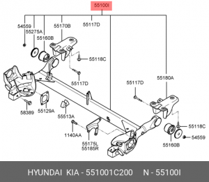 Балка задней подвески 55100-1C200 HYUNDAI KIA