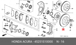 Диск тормозной 45251S10000 HONDA