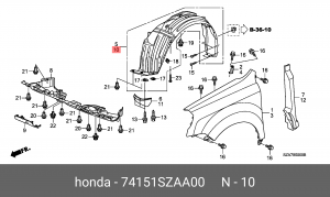 Подкрылок 74151SZAA00 HONDA