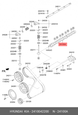Распредвал 2410042200 HYUNDAI KIA