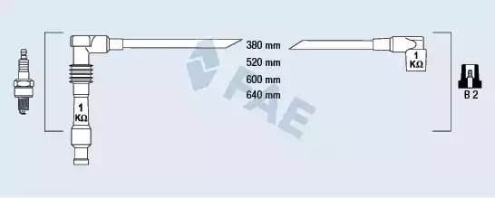Ккомплект проводов зажигания 85080 FAE
