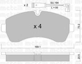Комплект тормозных колодок, диско 2206730K METELLI
