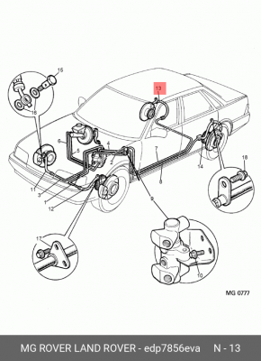 Тормозной шланг EDP7856EVA MG ROVER LAND ROVER