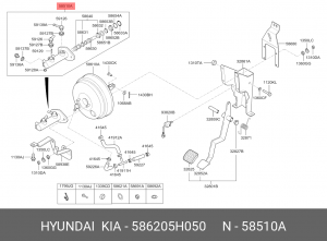 Главный тормозной цилиндр 586205H050 HYUNDAI KIA