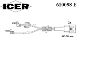 Сигнализатор, износ тормозных колодок 610098E ICER
