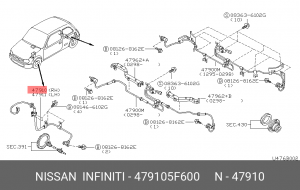 Датчик, частота вращения колеса 47910-5F600 NISSAN