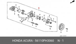 Гидравлический насос, рулевое управление 56110PH3060 HONDA