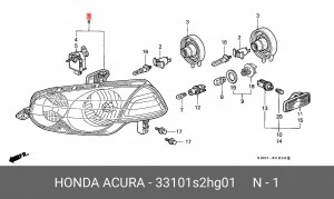 Фара головного света 33101S2HG01 HONDA